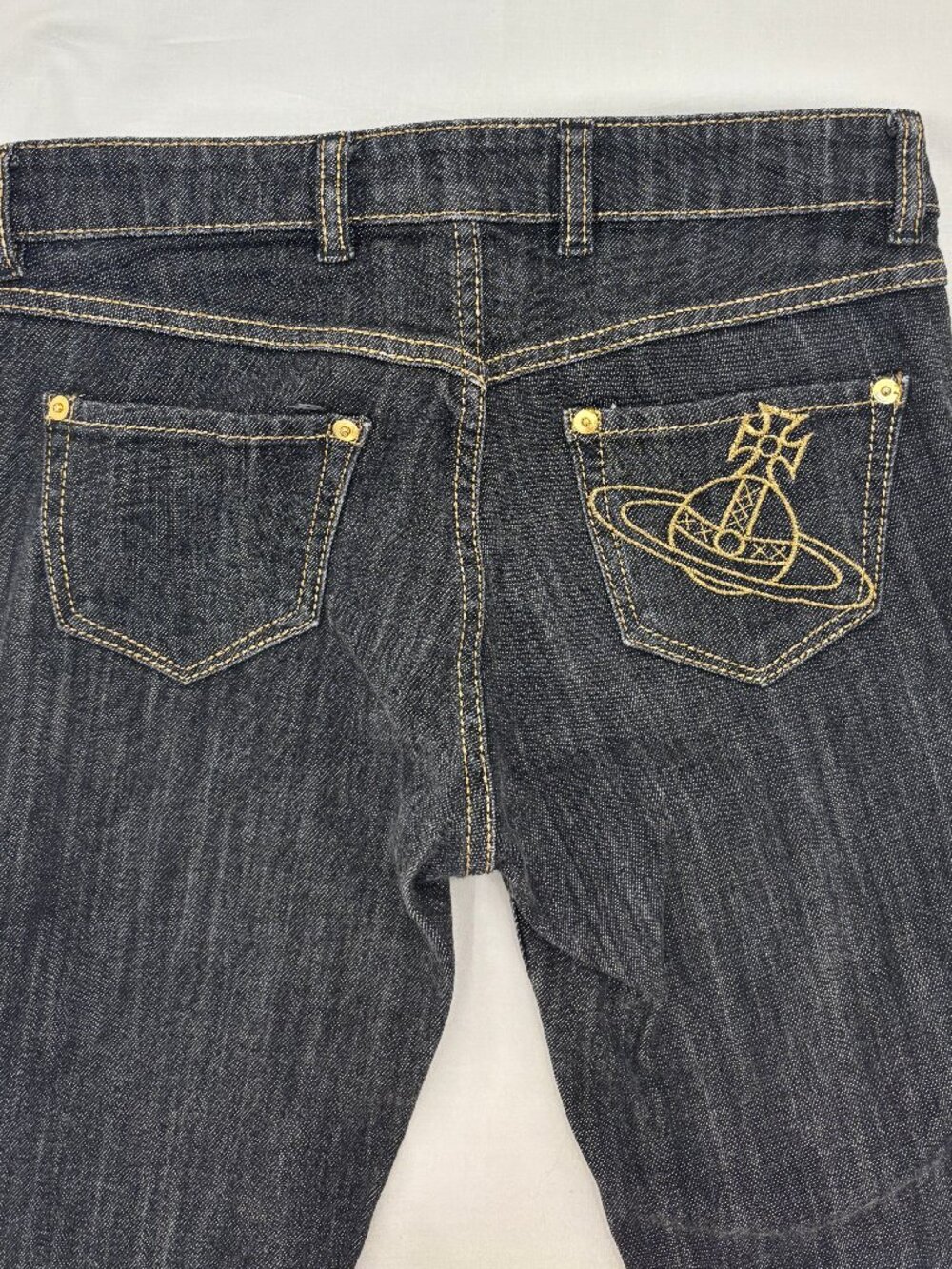 Vintage Vivienne Westwood Dark Wash Jeans w/ Orb Embroidery